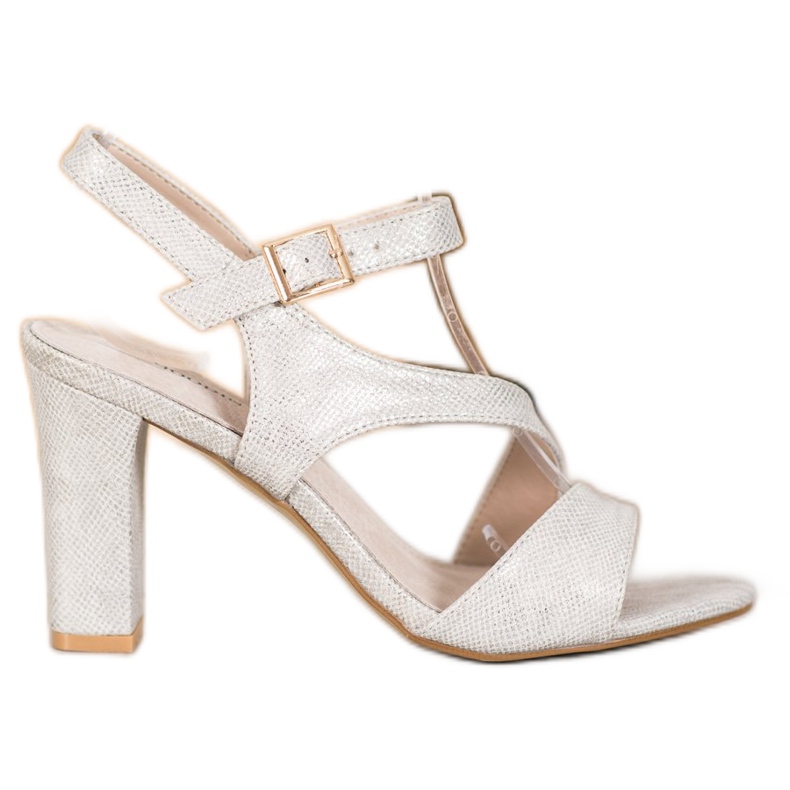 Goodin Stylische Sandalen mit Glitzer grau golden