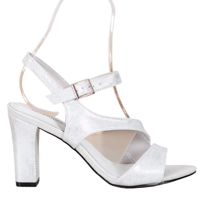 Goodin Stylische Sandalen mit Glitzer silber- grau