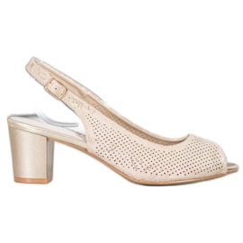 Goodin Durchbrochene High Heels gelb