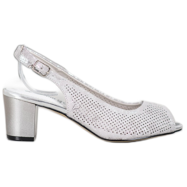 Goodin Durchbrochene High Heels grau