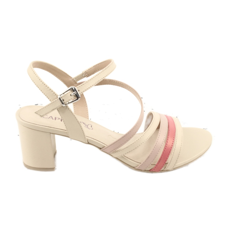 Caprice Damen-Ledersandalen, Goldbeige