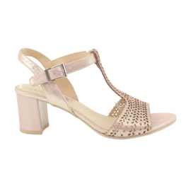 Durchbrochene Sandalen Spitze Caprice 28301 pink gold
