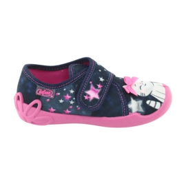 Befado Kinderschuhe 122X003 marineblau rosa grau