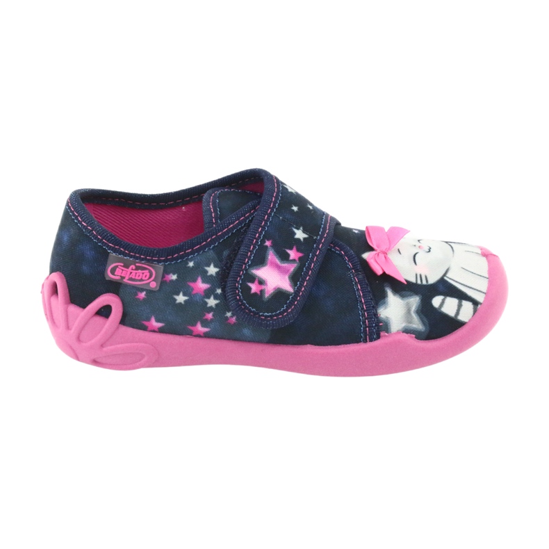 Befado Kinderschuhe 122X003 navy blau rosa grau