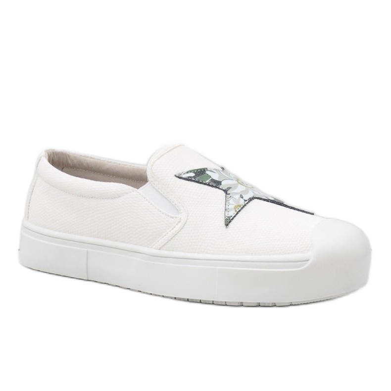 Weiße Slip-On Sneakers mit Stern JT28-41