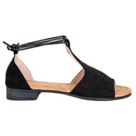 Gebundene VINCEZA Sandalen schwarz