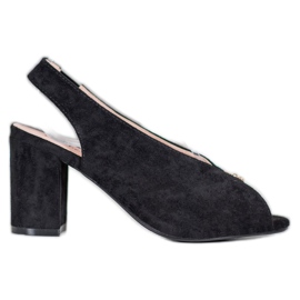 Elegante Schuhe auf einem Pfosten VINCEZA schwarz