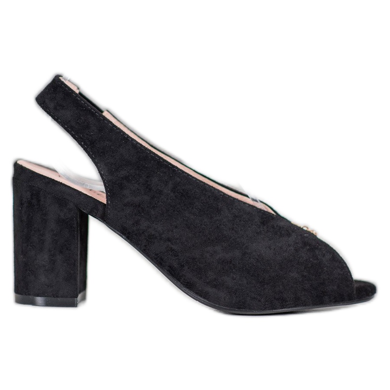 Elegante Schuhe auf einem Pfosten VINCEZA schwarz