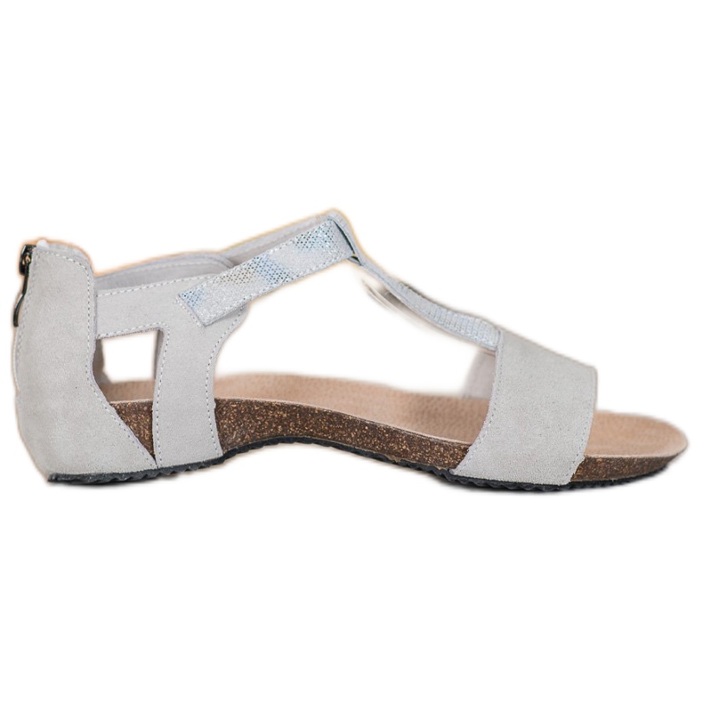 VINCEZA Ledersandalen grau