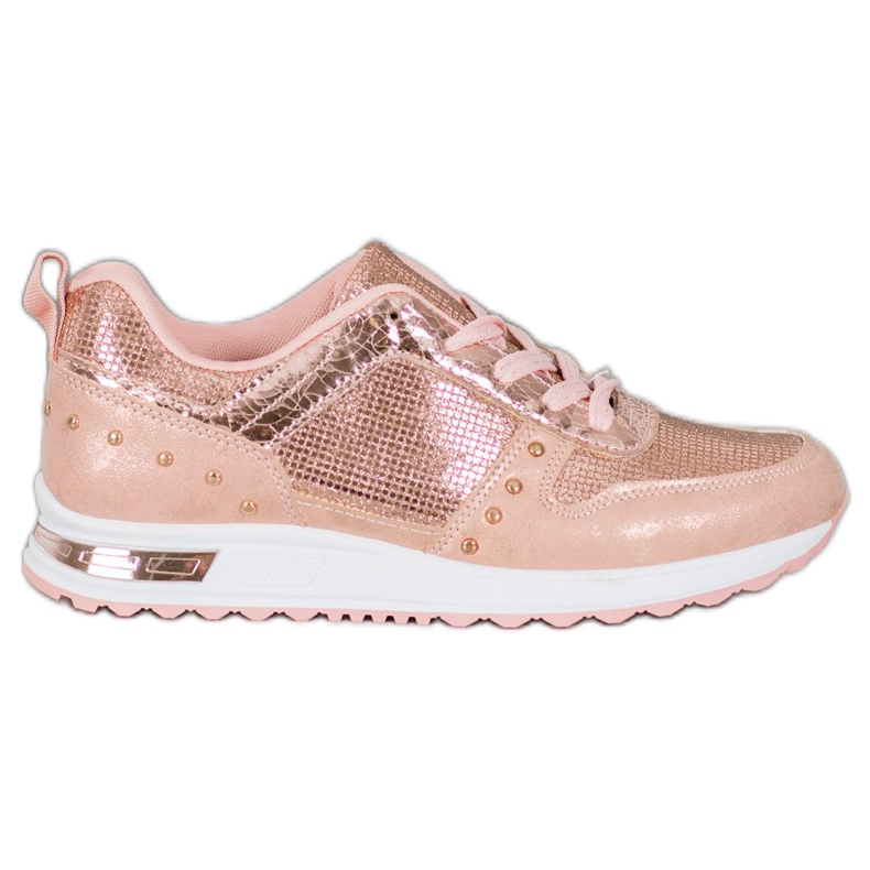 Emaks Glänzende Sneaker auf der Plattform rosa gelb