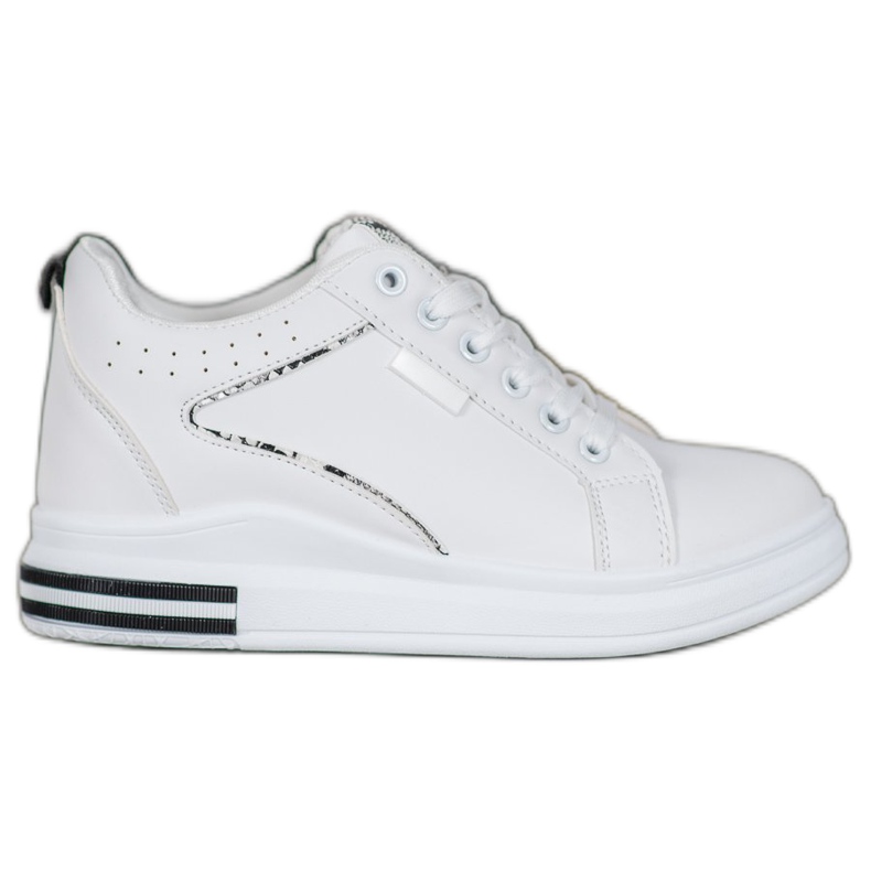 SHELOVET Weiße Schuhe mit verstecktem Keil