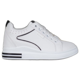 SHELOVET Weiße Schuhe mit verstecktem Keil