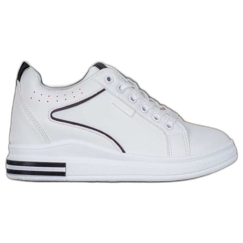 SHELOVET Weiße Schuhe mit verstecktem Keil