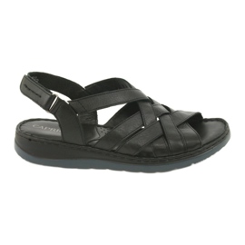Komfortsandalen aus Leder Caprice 28152 schwarz