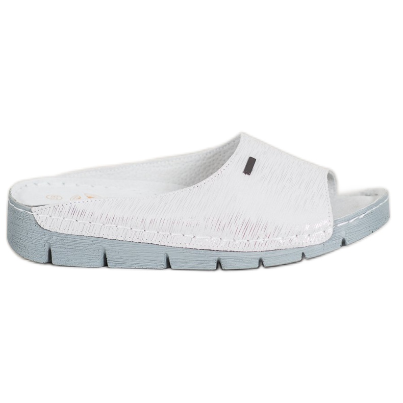 Goodin Bequeme Hausschuhe aus Leder grau