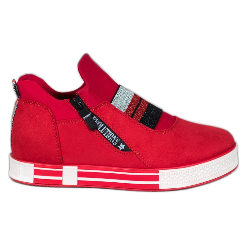 Ideal Shoes Slip-on-Sneaker mit Reißverschluss rot