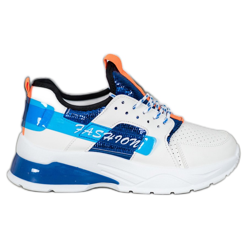 SHELOVET Weiße Mode-Turnschuhe blau