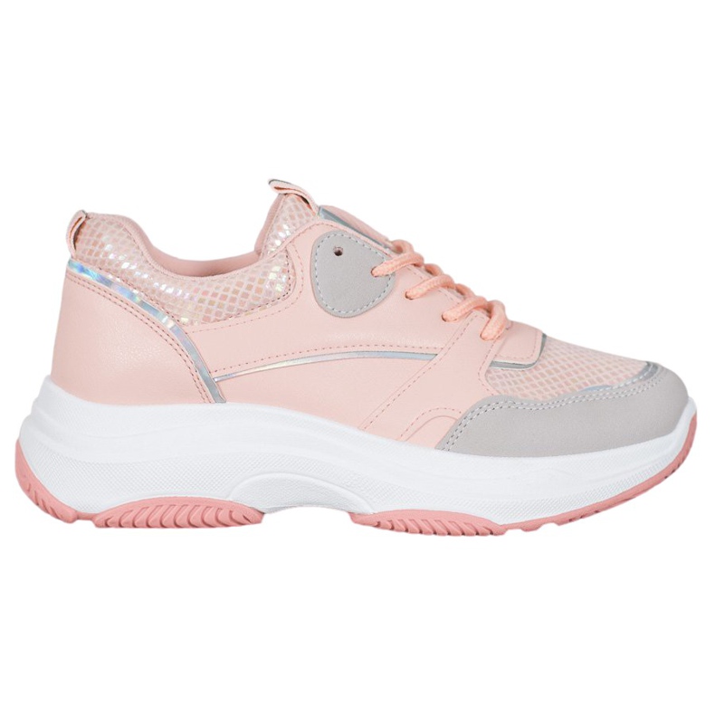 Ideal Shoes Lässige Plateau-Sneakers rosa