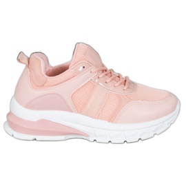 SHELOVET Stylische Sneaker mit Mesh rosa