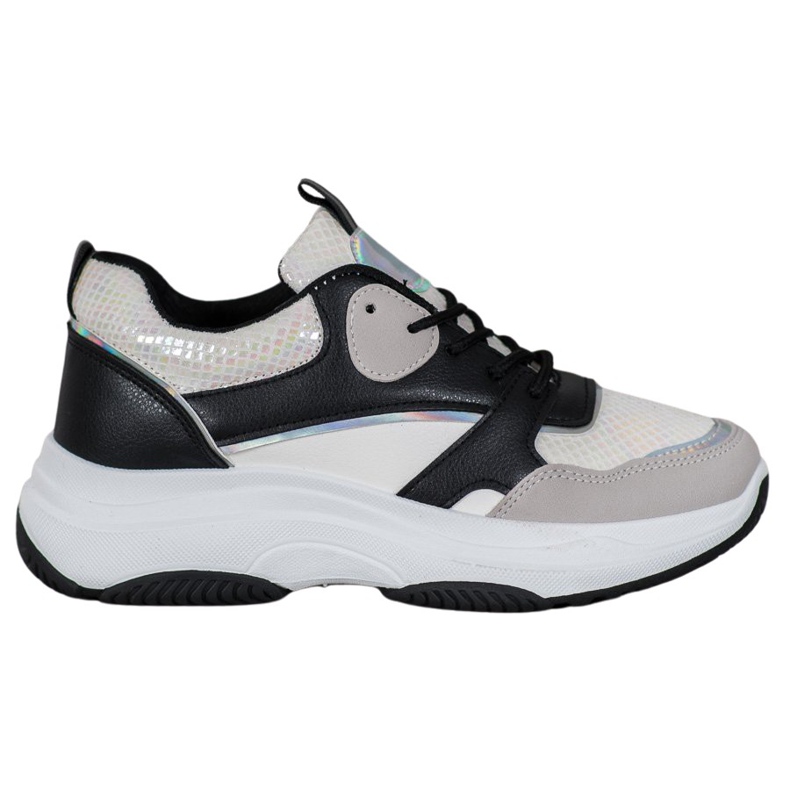 Ideal Shoes Lässige Plateau-Sneakers schwarz mehrfarbig gelb