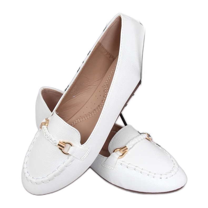 Weiße Damen-Loafer A8636 Weiß