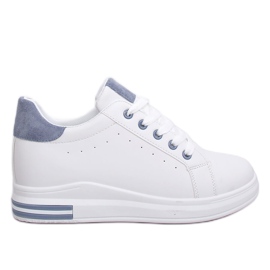 Weiße Damen Sneakers L8035 Blau