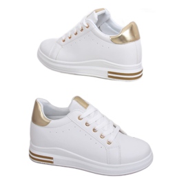 Weiße Damen Sneakers L8035 Gold