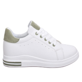 Weiße Damen Sneakers L8035 Grün