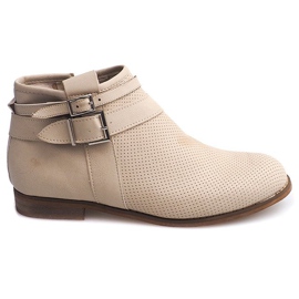 Durchbrochene Stiefel mit Reißverschluss H208 Beige