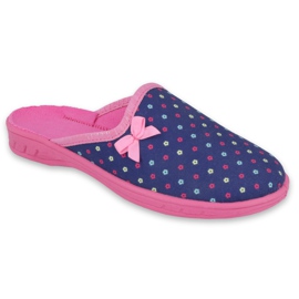 Befado farbige Kinderschuhe 707Y408 marineblau rosa
