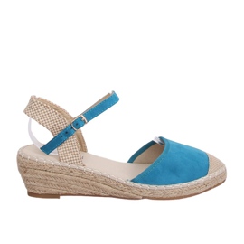 Blaue Espadrilles auf Keilabsatz LLI-3M85 L.BLUE