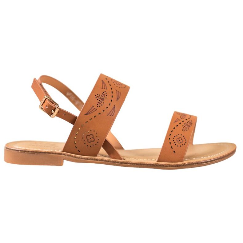 Small Swan Sandalen mit durchbrochenem Muster braun