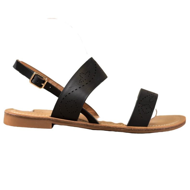 Small Swan Sandalen mit durchbrochenem Muster schwarz