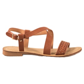 Small Swan Braune Sandalen mit Öko-Leder