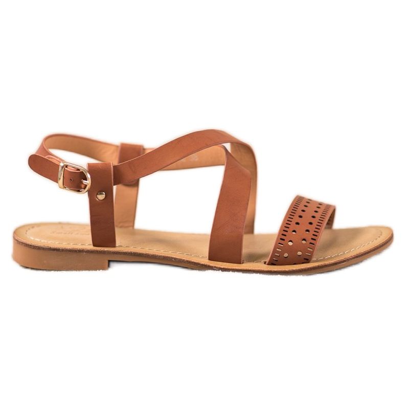 Small Swan Braune Sandalen mit Öko-Leder