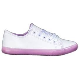 SHELOVET Sneakers mit lila Sohle weiß violett