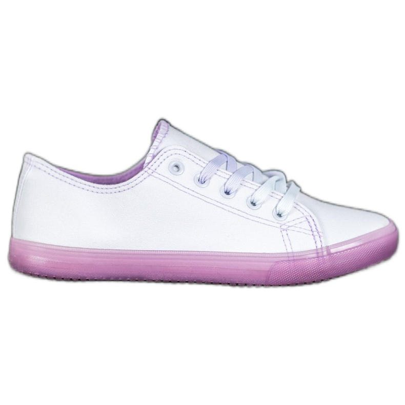 SHELOVET Sneakers mit lila Sohle weiß violett