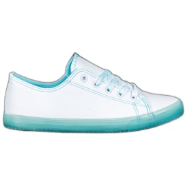 SHELOVET Sneakers mit blauer Sohle weiß