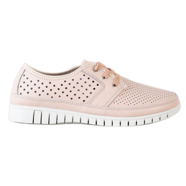 Kylie Leder-Brogues auf der Plattform rosa