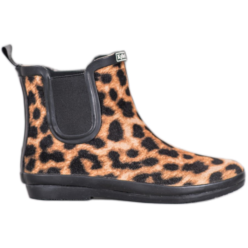 Kylie Gummistiefel aus Wildleder mit Leopardenmuster braun schwarz