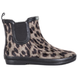 Kylie Gummistiefel aus Wildleder mit Leopardenmuster beige schwarz