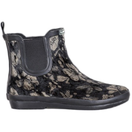 Kylie Gummistiefel aus Wildleder mit Blumen schwarz