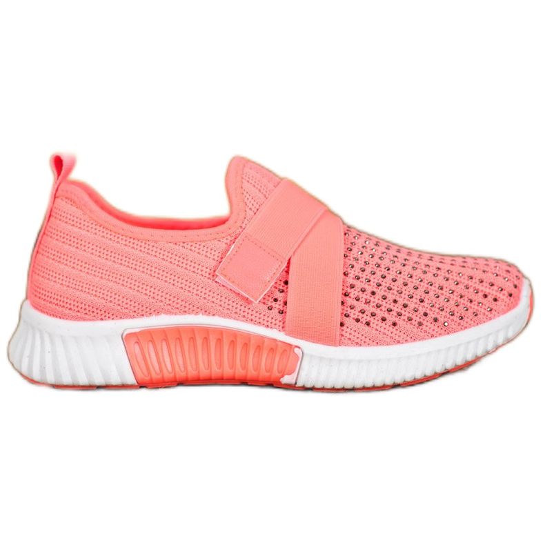 SHELOVET Rosa Slipons mit Kristallen mehrfarbig