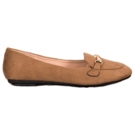 SHELOVET Ballerinas aus Wildleder braun