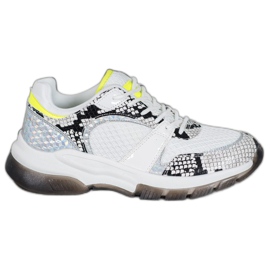 Kylie Bequeme Sneakers mit Schlangenprint weiß mehrfarbig