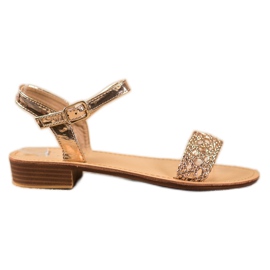 Small Swan Elegante geflochtene Sandalen gelb