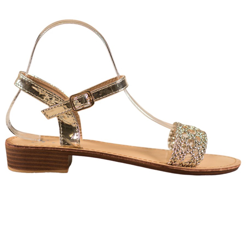 Small Swan Elegante geflochtene Sandalen golden