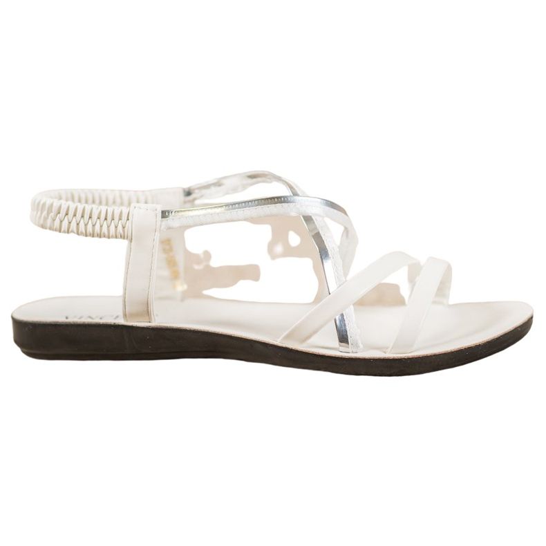 VINCEZA Slip-On Sandalen weiß