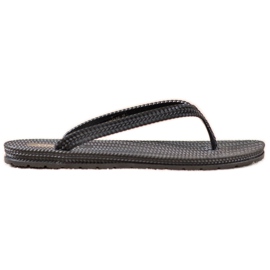Geflochtene VINCEZA Flip-Flops schwarz