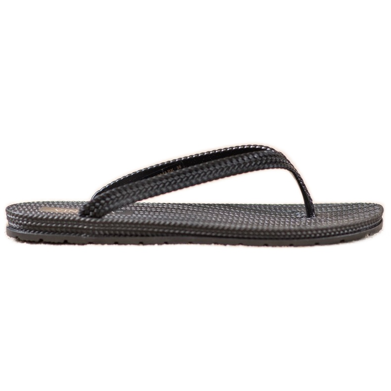 Geflochtene VINCEZA Flip-Flops schwarz